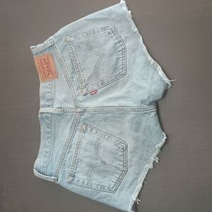 Levi's 501 Light Blue Cutoff Jean Shorts